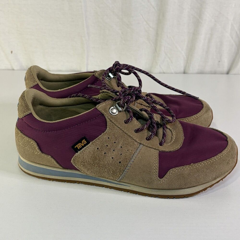 Teva Highside Sneakers‘84 Retro Style Purple And Brown Suede Size 10 Women